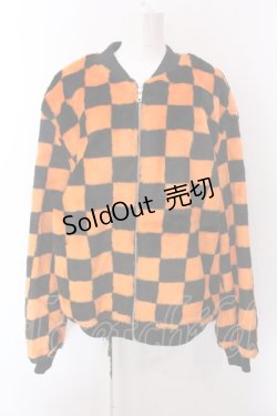 画像1: Candy Stripper / CHECKERED FLAG FUR BLOUSON ブルゾン  オレンジ×ブラック O-25-02-22-048-PU-CO-IG-OS