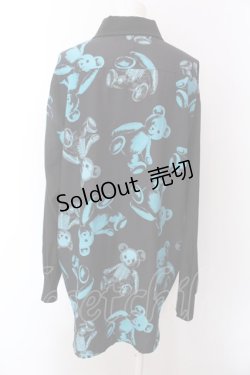 画像4: Drug Honey / スケルトンテディ長袖シャツ  ブラック×ターコイズ O-25-02-22-051-PU-TO-IG-OS