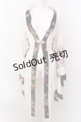 Qutie Frash / サイドレースアップ着物カーデ  ホワイト×ブラック O-25-02-22-056-QU-TO-IG-ZS