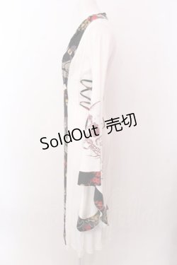 画像4: Qutie Frash / サイドレースアップ着物カーデ  ホワイト×ブラック O-25-02-22-056-QU-TO-IG-ZS