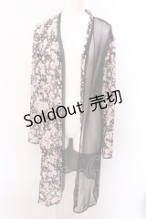 Despair / 和柄シースルー羽織（桜）  ブラック×ピンク O-25-02-22-072-GO-TO-OW-OS