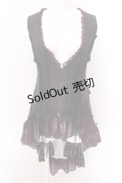 画像1: Qutie Frash / ダイヤリボンベスト  ブラックｘパープル O-25-02-22-075-QU-TO-YM-OS