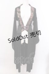 Qutie Frash / 楊柳着物袖カーディガン  ブラック O-25-02-22-076-QU-OP-IG-OS