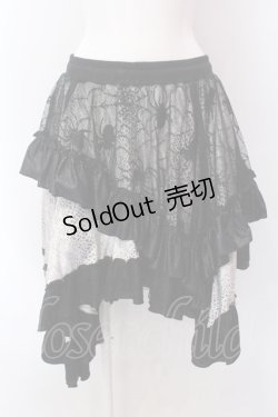 画像1: Qutie Frash / アシメパニエスカート  ブラックｘホワイト O-25-02-22-082-QU-SK-YM-ZI