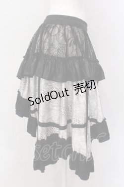 画像2: Qutie Frash / アシメパニエスカート  ブラックｘホワイト O-25-02-22-082-QU-SK-YM-ZI
