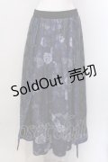 Qutie Frash / 和柄プリーツロンスカ  ブルー O-25-02-22-084-QU-SK-OW-OS
