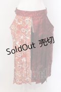 Qutie Frash / 2024プレミアムセット-繚乱-プリーツラップスカート  レッド×ホワイト O-25-02-22-086-QU-SK-OW-ZI