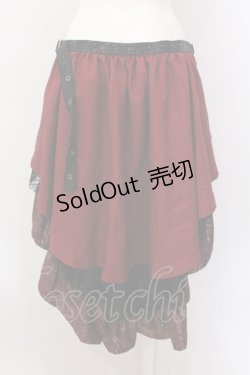 画像3: Qutie Frash / 3段フリルラップスカート  ブラック×レッド O-25-02-22-090-QU-SK-OW-OS