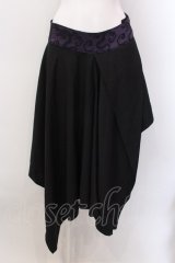 Qutie Frash / アシンメトリーオーバースカート  ブラック×パープル O-25-02-22-092-QU-SK-OW-ZI