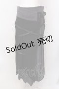 Ozz Croce / 交差ギミックラップロングスカート  ブラック×グレー O-25-02-22-013-OO-SK-IG-OS