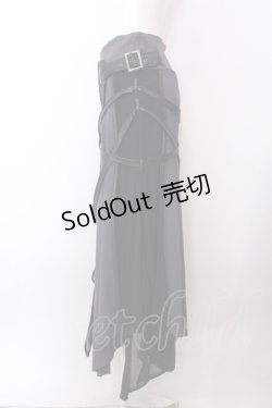 画像3: Ozz Croce / 交差ギミックラップロングスカート  ブラック×グレー O-25-02-22-013-OO-SK-IG-OS