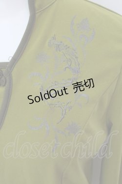 画像2: dragonmania / 胸元刺繍チャイナ風カットソー  イエローグリーン O-25-02-22-014-PU-TO-IG-OS