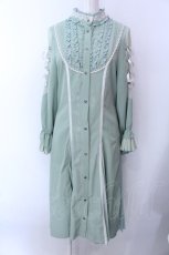 画像1: Ozz oneste / レースアップスリーブシャツワンピース  グリーン O-25-02-22-017-OO-TO-OW-ZI (1)