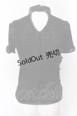 画像4: Ozz On / シフォンレイヤードチャイナジャガードトップス  ブラック×マルチ O-25-02-22-019-OO-TO-OW-OS