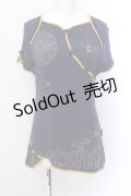 Ozz oneste / 金華ptチャイナカットソー  ネイビー O-25-02-22-020-OO-TO-OW-OS