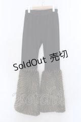 Qutie Frash / アメＱ×KIST札幌限定 ファーパンツ  ブラック×ブラウン O-25-02-22-003-QU-PA-IG-ZT032