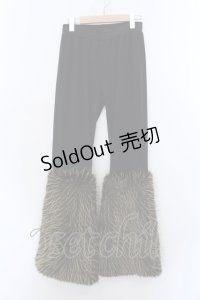 Qutie Frash / アメＱ×KIST札幌限定 ファーパンツ  ブラック×ブラウン O-25-02-22-003-QU-PA-IG-ZT032