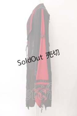 画像4: Ozz oneste / 桜刺繍着物袖カーディガン  レッド×ブラック O-25-02-22-024-OO-JA-IG-ZI