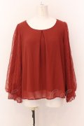 axes femme / 袖レースプルオーバー M オレンジ O-25-02-23-001-AX-TO-IG-OS