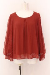 axes femme / 袖レースプルオーバー M オレンジ O-25-02-23-001-AX-TO-IG-OS