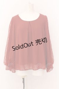 axes femme / 袖レースプルオーバー M オレンジ O-25-02-23-001-AX-TO-IG-OS