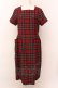画像1: Jane Marple / Wool tartan check tablier dress ドレス M アカ O-25-02-23-041-JM-OP-IG-ZT0430 (1)
