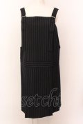 Jane Marple / Churchill stripe salopette skirt サロペットスカート M ネイビー O-25-02-23-042-JM-OP-IG-ZT0430