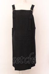 Jane Marple / Churchill stripe salopette skirt サロペットスカート M ネイビー O-25-02-23-042-JM-OP-IG-ZT059