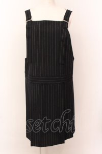 Jane Marple / Churchill stripe salopette skirt サロペットスカート M ネイビー O-25-02-23-042-JM-OP-IG-ZT059
