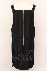 画像2: 【SALE】Jane Marple / Churchill stripe salopette skirt サロペットスカート M ネイビー O-25-02-23-042-JM-OP-IG-ZT059 (2)