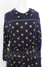 画像2: Jane Marple Dans Le Salon / Granny’s buttons day dress M ネイビー O-25-02-23-043-JM-OP-OW-ZT059 (2)