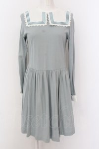 Jane Marple / ソフト天竺クラシックマリンカラーのワンピース M サックス O-25-02-23-046-JM-OP-IG-ZT075