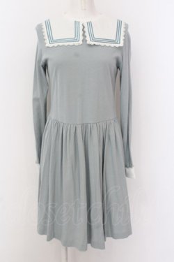 画像1: Jane Marple / ソフト天竺クラシックマリンカラーのワンピース M サックス O-25-02-23-046-JM-OP-IG-ZT075