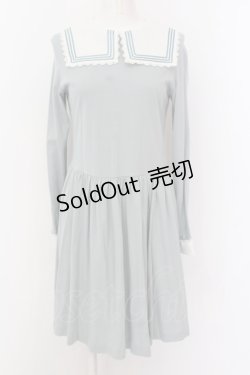 画像1: Jane Marple / ソフト天竺クラシックマリンカラーのワンピース M サックス O-25-02-23-046-JM-OP-IG-ZT075