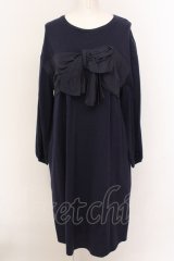 Jane Marple Dans Le Salon / Drape ribbon onepiece M ネイビー O-25-02-23-047-JM-OP-IG-ZT0430