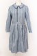 画像1: Jane Marple / Ribbon jacquard stripeのドミトリードレス M ブルーグレ O-25-02-23-048-JM-OP-IG-ZT0430 (1)
