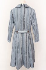画像2: Jane Marple / Ribbon jacquard stripeのドミトリードレス M ブルーグレ O-25-02-23-048-JM-OP-IG-ZT215 (2)