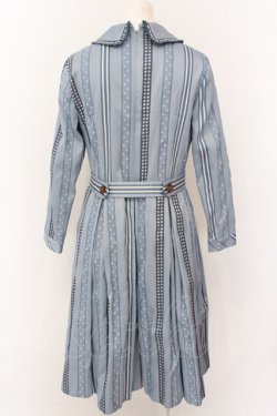 画像2: Jane Marple / Ribbon jacquard stripeのドミトリードレス M ブルーグレ O-25-02-23-048-JM-OP-IG-ZT0430