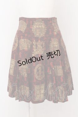 画像1: Jane Marple / チェスプリントのゴアードミニスカート M ボルドー O-25-02-23-054-JM-SK-IG-ZT236