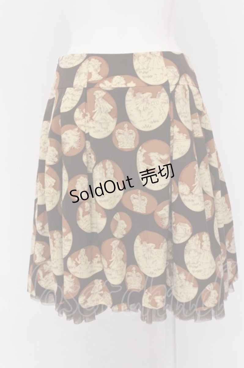 画像2: 【SALE】Jane Marple / フェアリーテイルカメオスカート M ブラウン O-25-02-23-055-JM-SK-IG-ZT366 (2)
