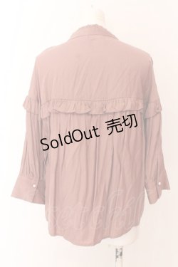 画像2: axes femme POETIQUE / ドロップショルダーフリルブラウス  ピンクベージュ O-25-02-23-007-AX-BL-IG-OS
