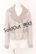 axes femme POETIQUE / チェック使バックフリルジャケット M ブラウン O-25-02-23-008-AX-JA-IG-OS