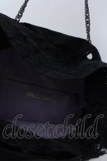 画像4: 【SALE】EATME / サテンフリルトートバッグ  クロ×裏地ラベンダー O-25-02-23-1077-LO-BG-IG-ZTK012 (4)