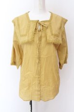 画像1: 【SALE】axes femme / セーラーカラーコットンブラウス M イエロー O-25-02-23-010-AX-BL-SZ-ZT091 (1)