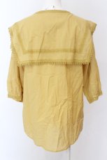 画像3: 【SALE】axes femme / セーラーカラーコットンブラウス M イエロー O-25-02-23-010-AX-BL-SZ-ZT091 (3)