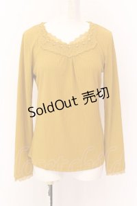 axes femme / レース組み合わせリブインナー L カラシ O-25-02-23-011-AX-TO-OW-OS
