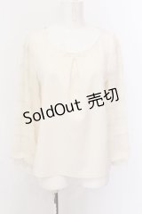 axes femme / ギャザー袖切替トップス M キナリ O-25-02-23-019-AX-TO-OW-OS