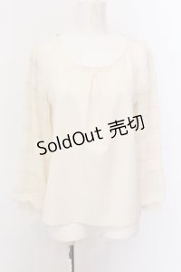 axes femme / ギャザー袖切替トップス M キナリ O-25-02-23-019-AX-TO-OW-OS