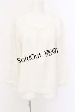 画像1: axes femme / ギャザー袖切替トップス M キナリ O-25-02-23-019-AX-TO-OW-OS