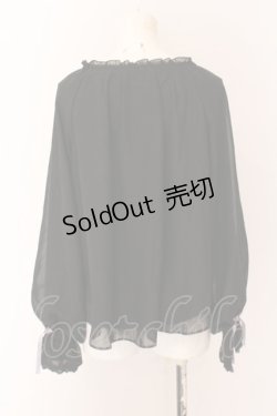 画像2: axes femme / すみれ刺繍シフォンプルオーバー M 黒 O-25-02-23-032-AX-TO-SZ-OS